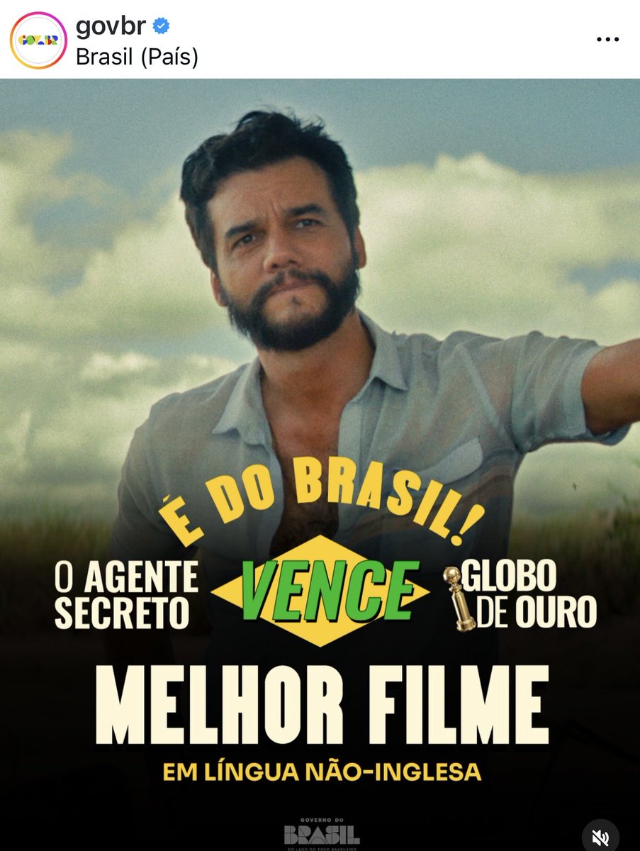 chagasvieira's tweet image. Wagner Moura melhor ator e O Agente Secreto melhor filme internacional do Globo de Ouro 🇧🇷 Viva o cinema nacional! Viva a cultura brasileira, tão atacada por aqueles que não amam nosso país. 🇧🇷  #globodeouro #wagnermoura #oagentesecreto