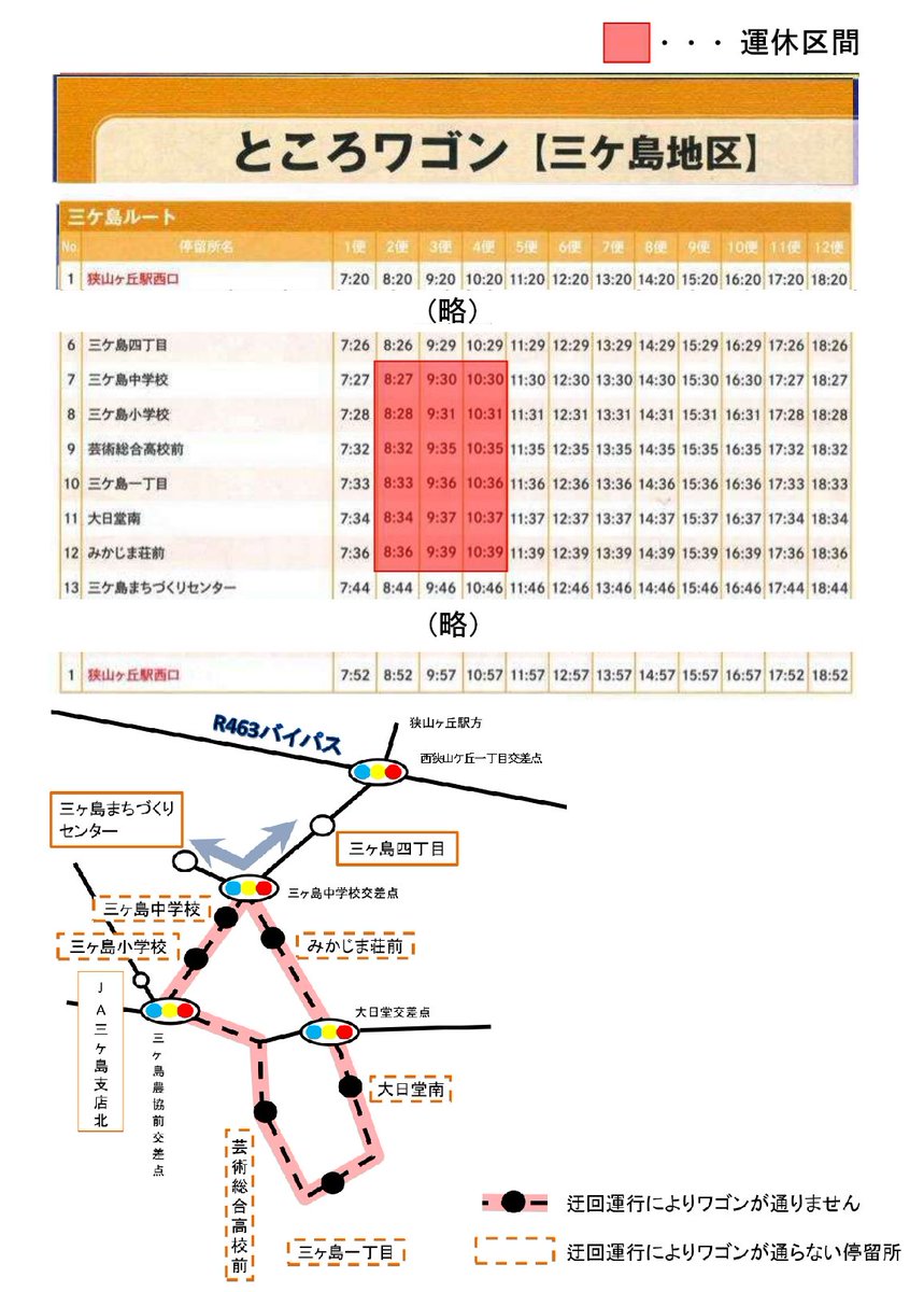ところバス・ところワゴン】『所沢シティマラソン』運休・区間運休実施