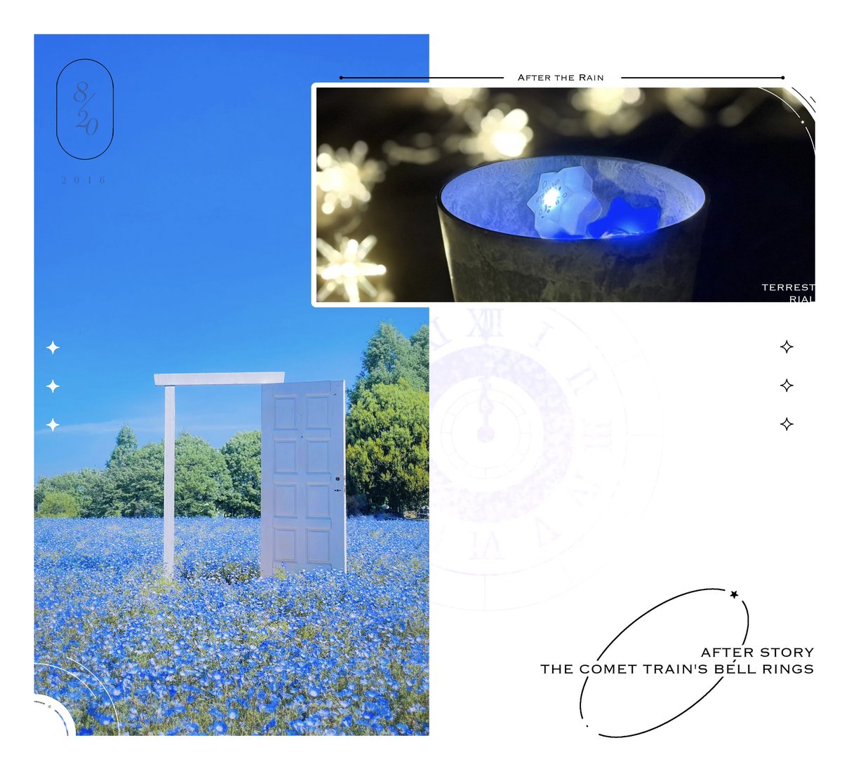 ┊  ┊ ┊ ┊*˚
┊  ┊ ┊꙳⟡
┊  ┊ ✫
┊ ⊹ ⋆
┊. ⠀ ⠀ ⠀ ⠀
✧ ⠀ ⠀⠀『君がくれた言葉のどれもを』