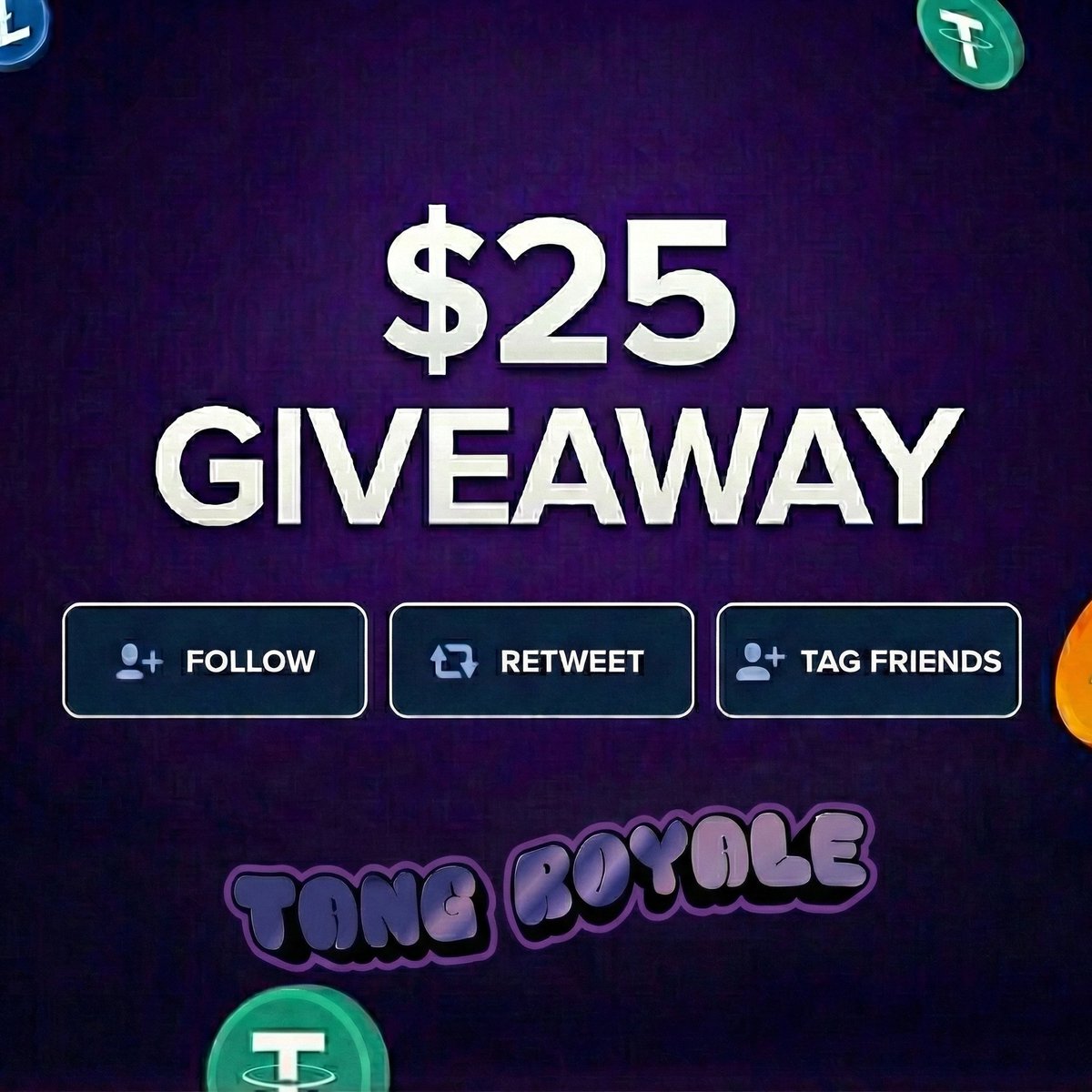 TANGroyale's tweet image. 🎁$25 Crypto Giveaway #TANG1

To Enter:
✅Retweet Like
✅Follow me @TANGroyale 
✅Tag a friend

Giveaway ends in 24 hours ⏰

#CRYPTO #BTC #ETH #CS2 #CSGO