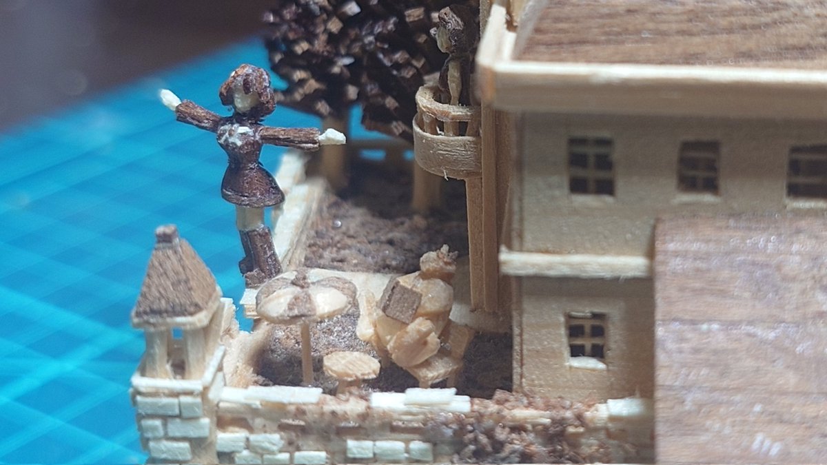 MHeihati's tweet image. 木製ナウシカ 完成

その者青き衣を纏い手すりの縁に降り立つ（ﾁｶﾞｳ