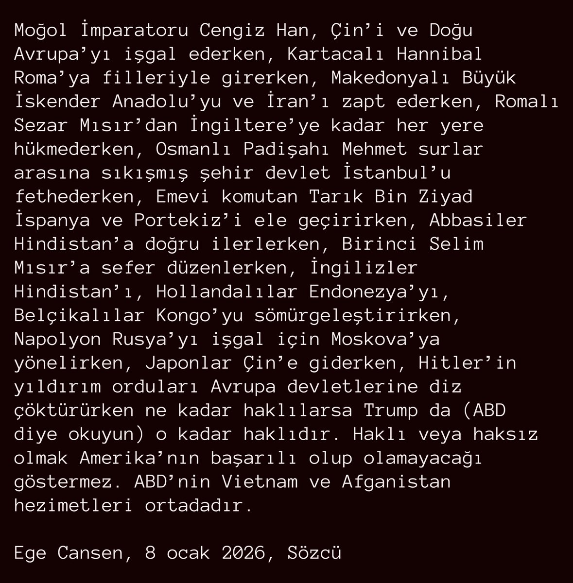 Güneşin altında yeni bir şey yok.
Yeni dünya düzeni eskisidir...