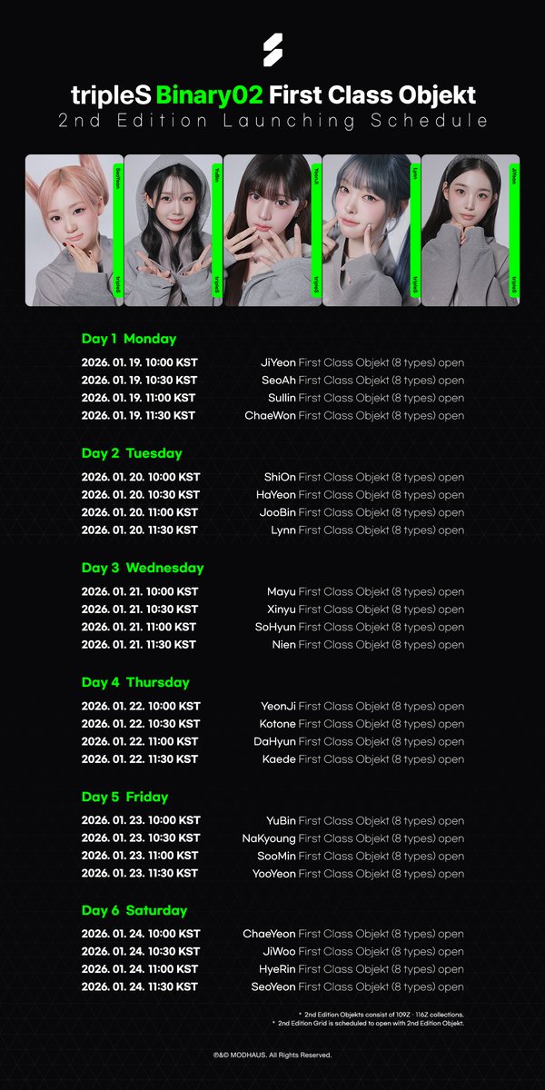 tripleS First Class Objekt Binary02 2nd Edition 📅 Schedule