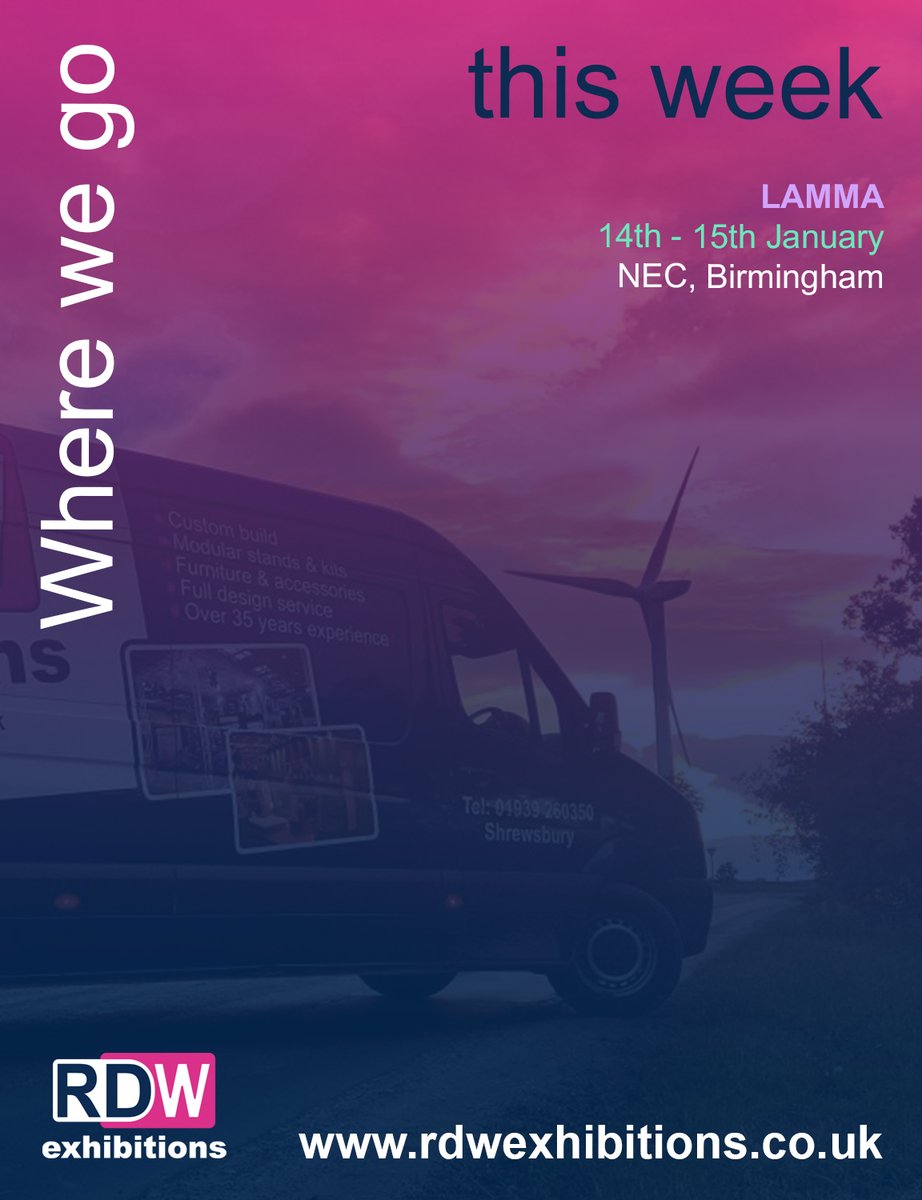 Kicking starting our 2026 schedule with <a href="/lammashow/">LAMMA Show</a> at the <a href="/necbirmingham/">thenecbirmingham</a> today! 

#LammaShow #NECBirmingham #ExhibitionsUK #EventSchedule #AgricultureEvents #BirminghamEvents #2026Events #StandContractors #StandBuilders