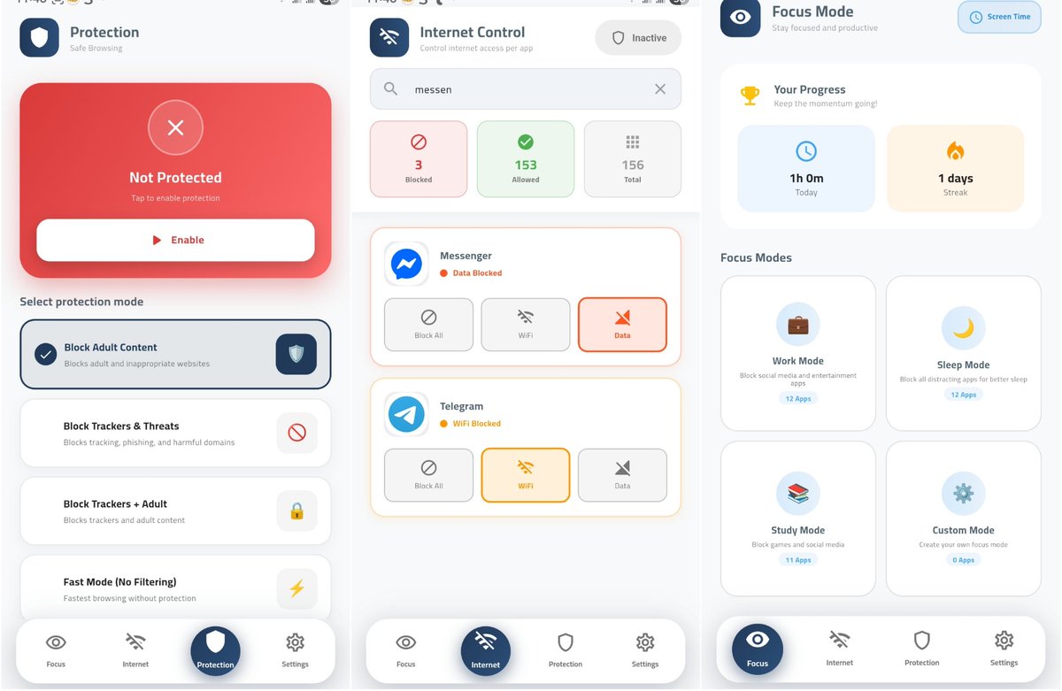 EMAANDEV's tweet photo. @yabhishekhd Hi 👏
Check my new android app long time developing it
GuardX 👐
- Internet Control (disconnecting apps from using internet ).
- Focus Modes (blocking apps during a period time).
- Protection modes (preventing ads/adult content)
https://t.co/Wr8a5wIk8W
Waiting your support 💙 https://t.co/7iRvaHPa23