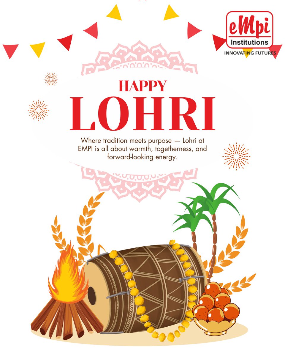 As the Lohri fire glows bright, it brings with it hope, happiness, and new beginnings. May this festive season spread warmth, prosperity, and good energy all around.

#HappyLohri  #IndianFestivals  #EMPIInstitutions #EMPICampus #CampusVibes #topBschool #lifeatempi  #topbschool