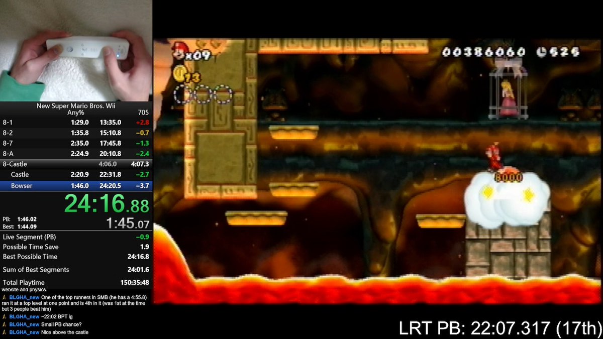 MW_65536's tweet image. NewマリWii Any%の自己べ更新！精査は適当だけど22分3秒くらいでしょう
またもCoding Doubleをミスって5秒くらいロス　次こそは21分台を出したい！
#RTA #RTA_PB