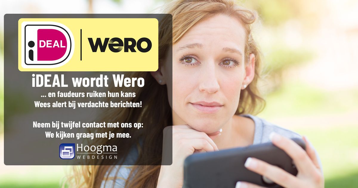 HoogmaWebdesign's tweet photo. 🚨 Vanaf januari 2026 wordt 𝐢𝐃𝐞𝐚𝐥 𝐯𝐞𝐫𝐯𝐚𝐧𝐠𝐞𝐧 𝐝𝐨𝐨𝐫 𝐖𝐞𝐫𝐨, het nieuwe 𝐄𝐮𝐫𝐨𝐩𝐞𝐬𝐞 𝐛𝐞𝐭𝐚𝐥𝐢𝐧𝐠𝐬𝐬𝐲𝐬𝐭𝐞𝐞𝐦. Criminelen maken slim gebruik van deze overgangvia 𝐧𝐞𝐩-𝐛𝐞𝐫𝐢𝐜𝐡𝐭𝐞𝐧: https://t.co/uL2OT2eZIs

#ideal
#wero
#hoogmawebdesign https://t.co/k2XF509JQJ