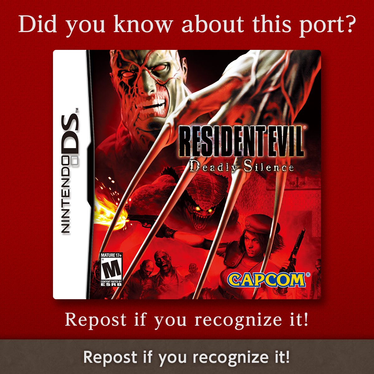 REBHPortal's tweet image. Resident Evil: Deadly Silence, the Nintendo DS port of the first RE game, is 20 years old this year!
#REBHFun