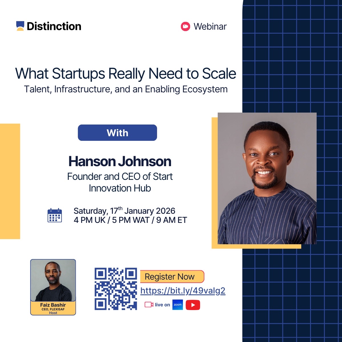 Scaling isn’t just about funding.
It’s about talent, infrastructure, and the right ecosystem.

Learn what truly matters from Hanson Johnson, Founder &amp; CEO of Start Innovation Hub.

🔗 Register now and don’t miss out! 
bit.ly/49valg2