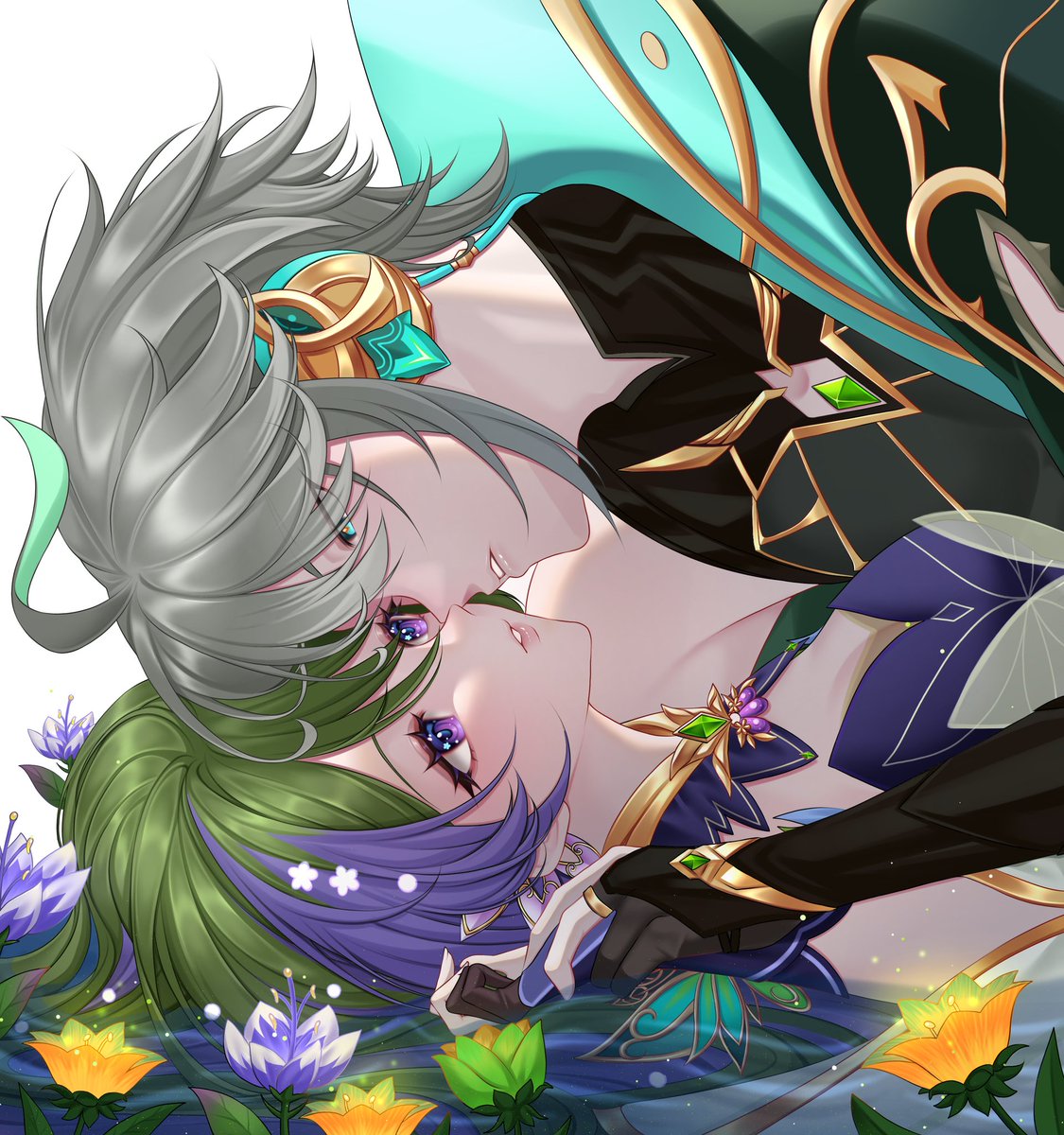 ✧🌱🪻✧
[夢]: #HaithamRia

“If each thought of you bloomed into a flower, I would wander forever through a garden of my own devotion, endless, fragrant, and shaped by the love I carry for you.”

🌱🪻

Happy 3rd Anniversary ✨

🎨Lla lunie