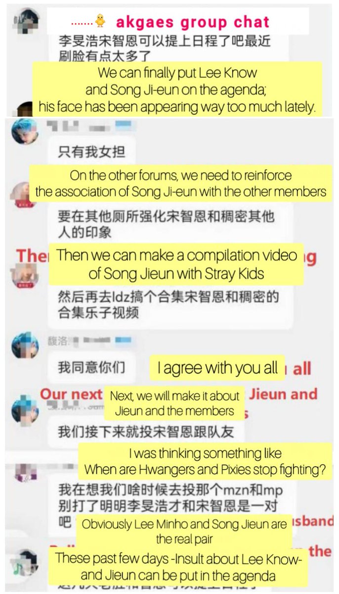 LKglobal_'s tweet image. 🚨NOTICE

It has come to our attention leaked chats where a group of akgaes coordinate attacks on Lee Know to harm his persona, reputation, and reach. Beware since their next plan entails producing and spreading editions aiming to create romantic rumours between Lee Know and the…