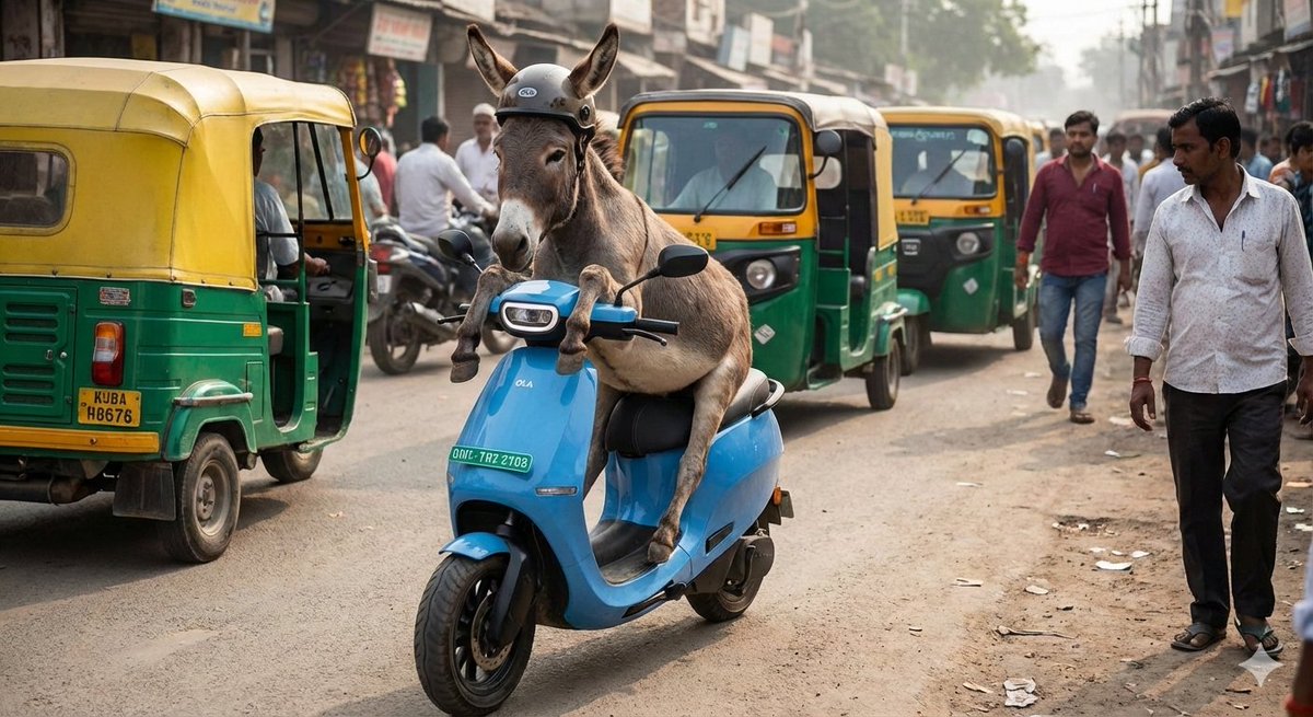 PV1HMNI's tweet photo. @bhash Donkey's drive ola scooter https://t.co/d6A1S9NUfs