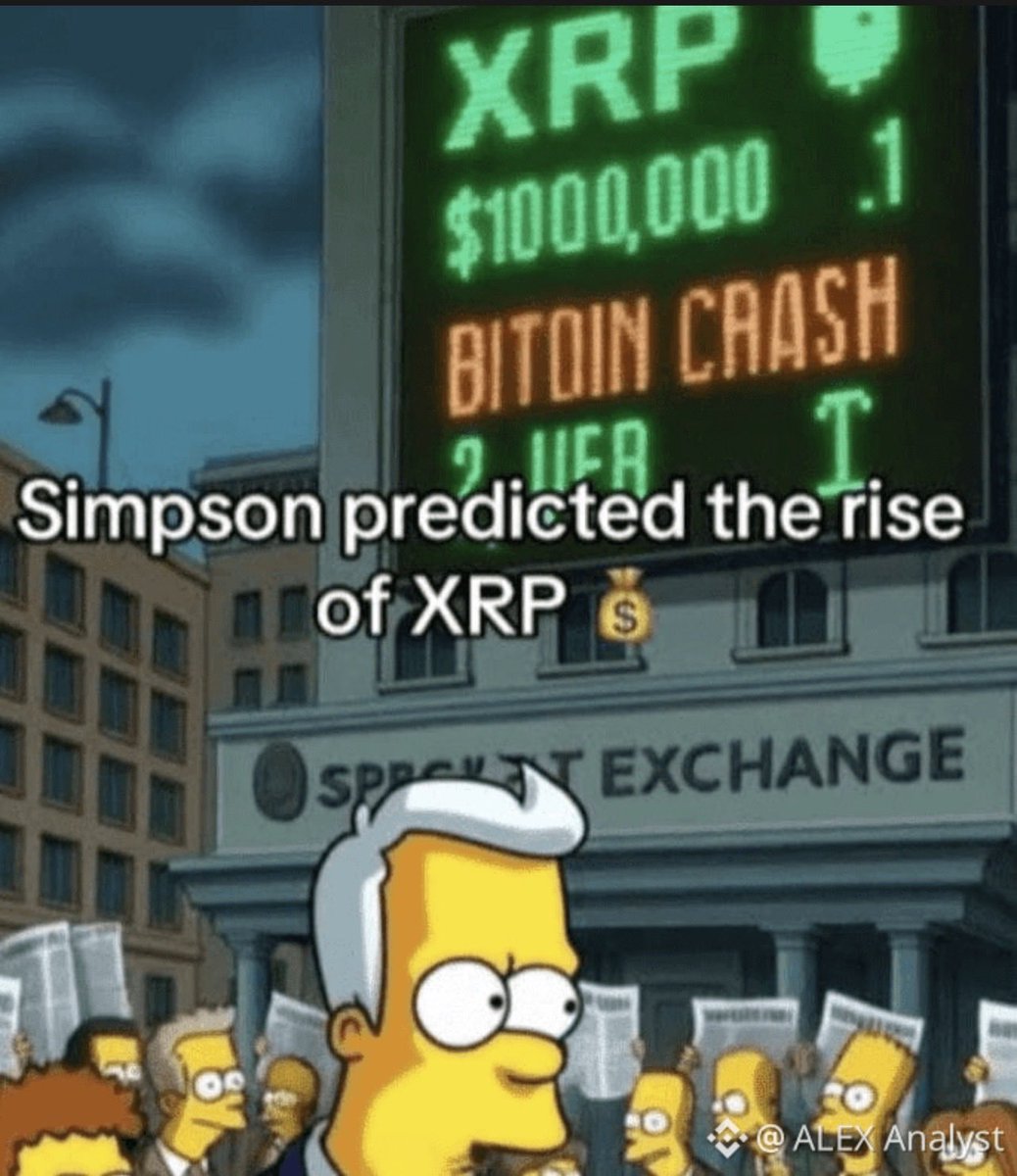 😂 $XRP at $100,000? CRAZY? YES. IMPOSSIBLE? ALSO YES… according to math 🤓  But hey — The Simpsons predicted everything 📺👀 So crypto Twitter be like:  ❌ Market cap ❌ Supply ✓