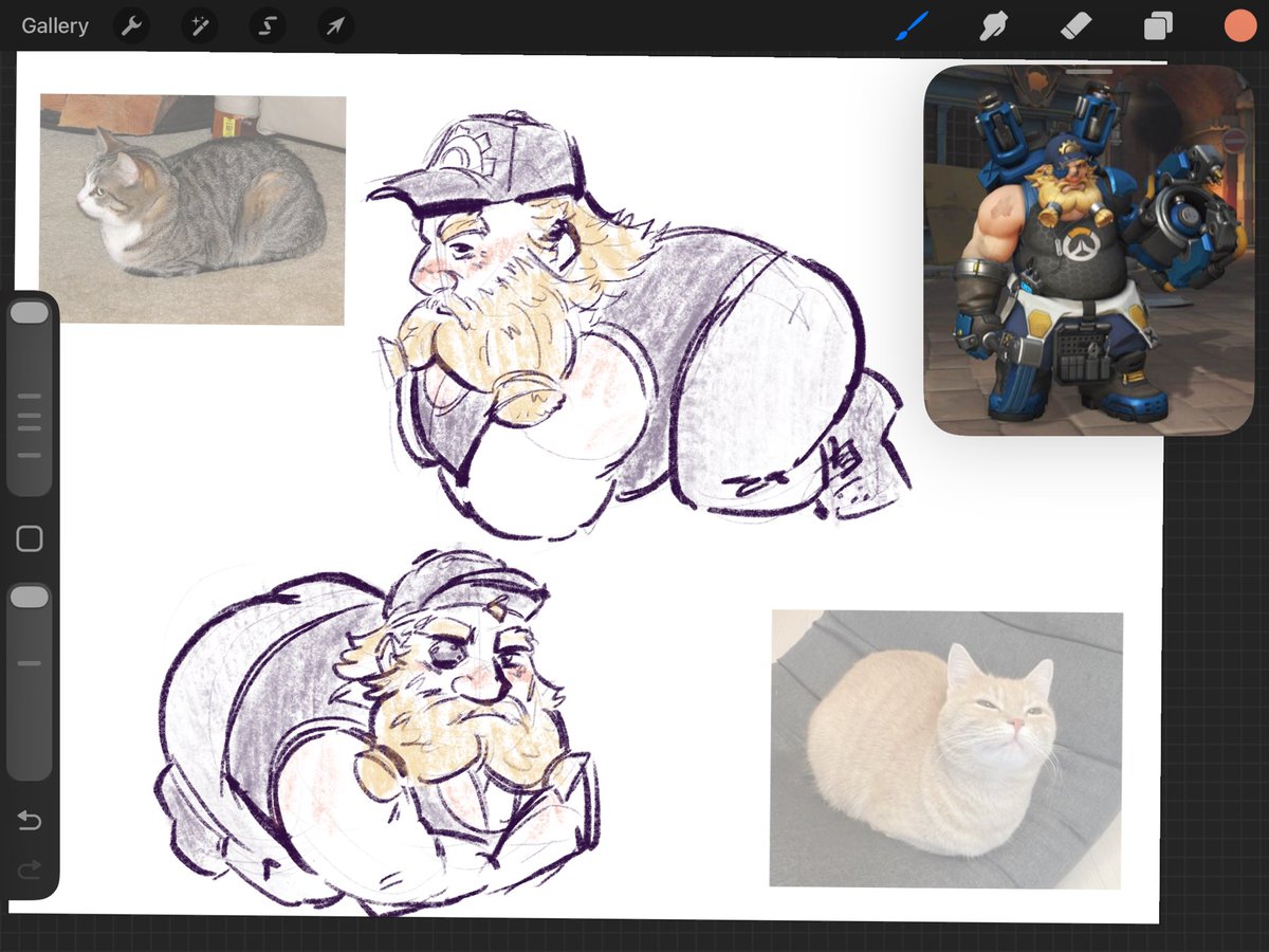torbillionare's tweet image. torbjorn loafing doodles. i keep being matched against the most cancer builds in stadium and dont know how else to calm down