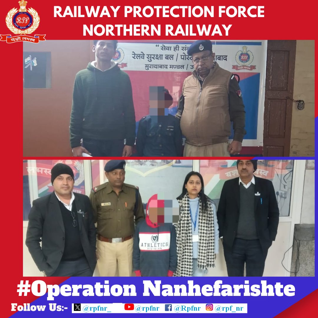 rpfnr_'s tweet photo. *खो ना जाएं ये  तारे ज़मी पर* 

Under #OperationNanheFarishte
#RPF NR rescued  minors and handed over to GRP/Child line for Care and Protection. 
#ChildRescue
@AshwiniVaishnaw @RailMinIndia @RailwayNorthern @RPF_INDIA https://t.co/crUP7ybNzW