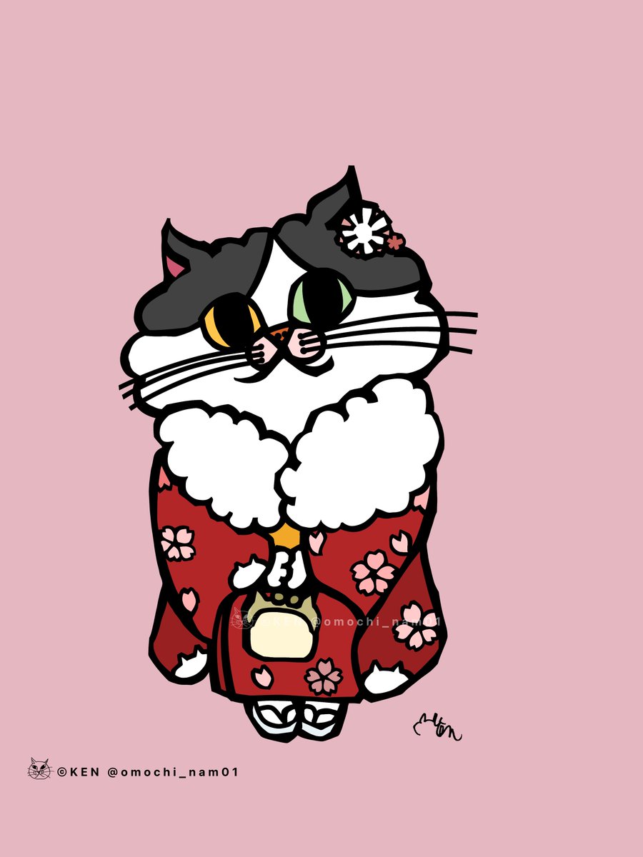振袖ねこ！ #KEN_二十歳のつどい