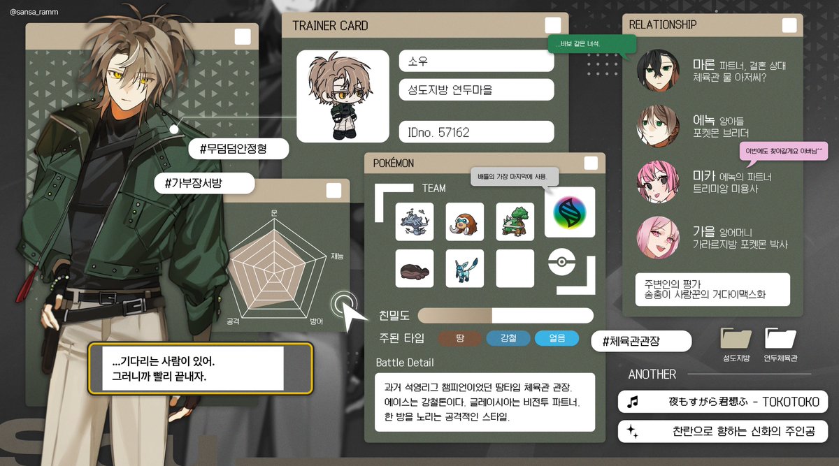 sansa_ramm's tweet photo. #페어틀 

사랑하는 페어에게 헌정 목적으로 만든 포켓몬스터 기반 틀ver.3 (부제: 트레이너 정보 9단 도시락)을 배포합니다! 레전드ZA까지의 대화창 파일을 함께 작업하였으니 자유롭게 사용해주세요! 
사용 후 인용으로 자랑해주시면 즐겁게 보겠습니다^_^

https://t.co/GEPLGaCsj5 https://t.co/dUSoRyv6ME