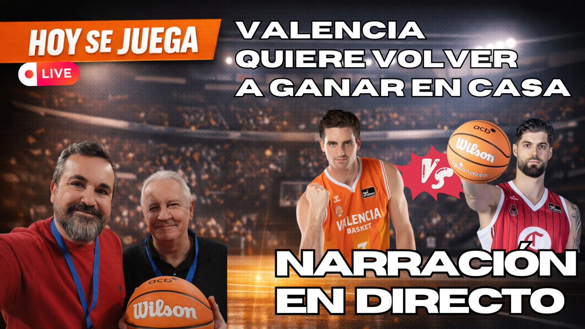 🔴 HOY HAY PARTIDO
<a href="/valenciabasket/">Valencia Basket Club</a>  vuelve al Roig Arena y lo contamos EN DIRECTO 🏀🔥
⏰ 20:15
🆚 Casademont Zaragoza
👉 youtube.com/live/iUjuFtO-Q…
#ValenciaBasket #ACB