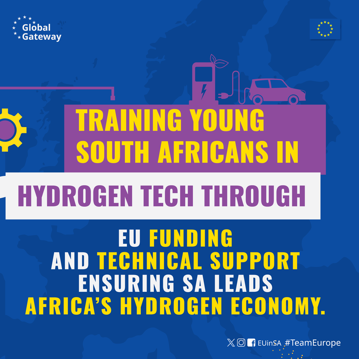 EUinSA's tweet photo. Southern Africa is going green! πThis flagship project is launching Green Hydrogen (GHβ) economies in South Africa and Namibia, leveraging massive solar and wind potential. #GreenHydrogen #EUinSA #Sisonke #Global Gateway
https://t.co/qdhBWkdzYe https://t.co/idKmV4cvcC