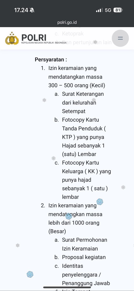 <a href="/neohistoria_id/">neohistoria Indonesia</a> Dari website polri sih yang harus izin kalau massa nya 300 orang keatas, kalo yang di foto kayanya gasampai segitu
