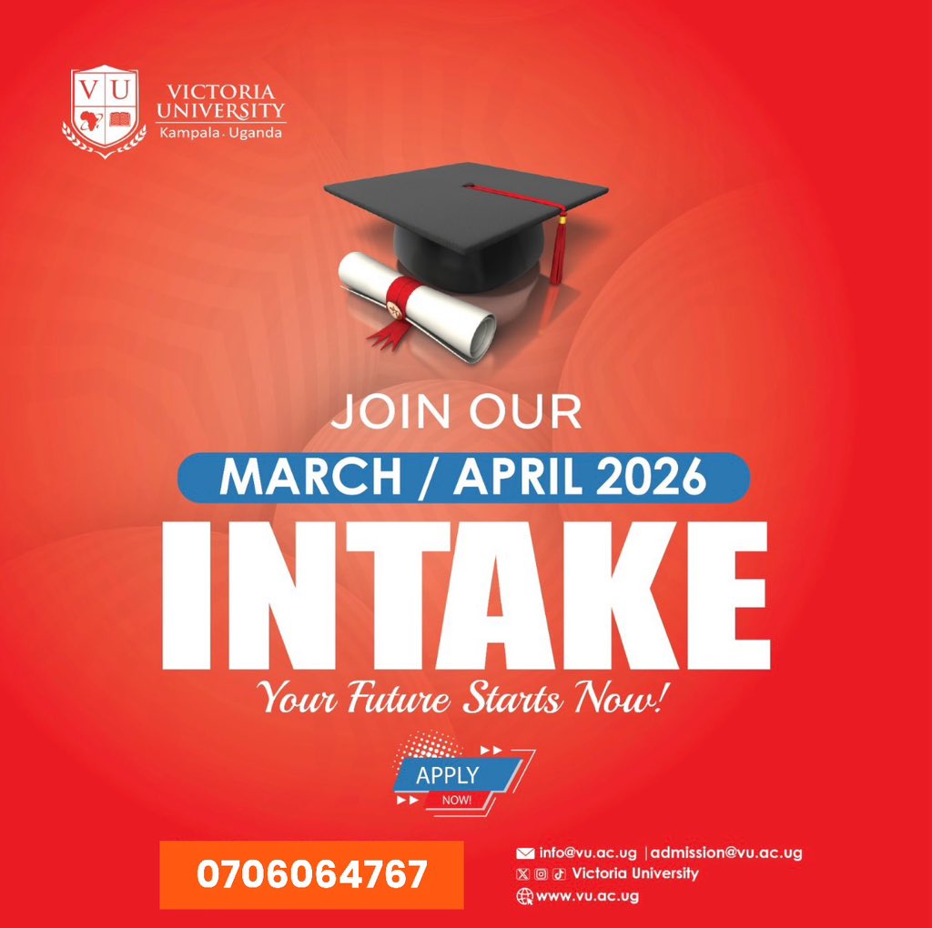 We are open for the March intake. Apply now <a href="/VUKampala/">Victoria University, Kampala</a>