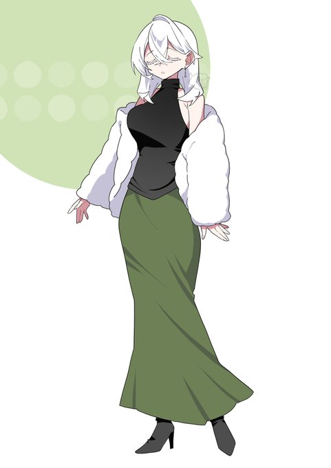 私服の霧尼さん 