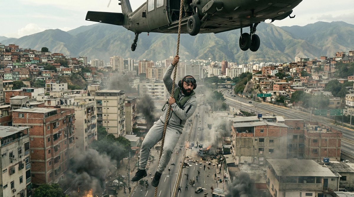 Helicopter rappel still