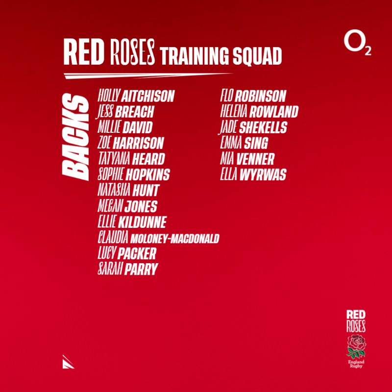 RedRosesRugby's tweet photo. Red Roses assemble 👊

Head coach John Mitchell has named his 47-player squad for the Red Roses’ first training camp of 2026.

@O2 | #WearTheRose