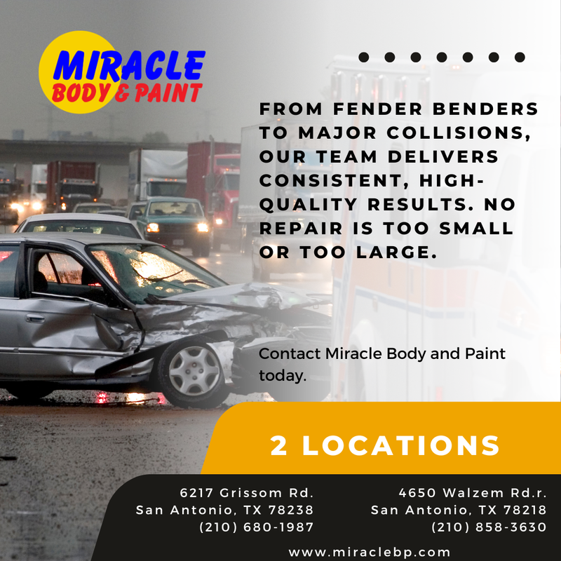 MiracleBody's tweet photo. From fender benders to major collisions, our team delivers consistent, high-quality results. No repair is too small or too large. Contact Miracle Body and Paint today. #CollisionExperts #AutoBodyRepair https://t.co/7R1UmPTlTW https://t.co/IlX33lUffC