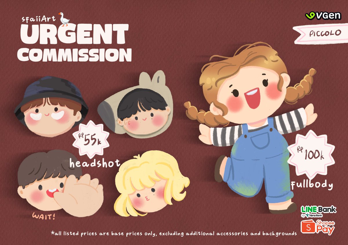 sfaiiArt's tweet image. URGENT COMMISSION 🪿
Halo teman-teman
sebelumnya aku mohon maaf karena harus open urgent commission. HP yg sdh aku pake selama kurleb 5 thn skrg mati total. Jadi aku membutuhkan tambahan dana utk membeli device yg baru.

RTs and likes are very appreciated.
Terimakasih 🫶🏻
#artidn