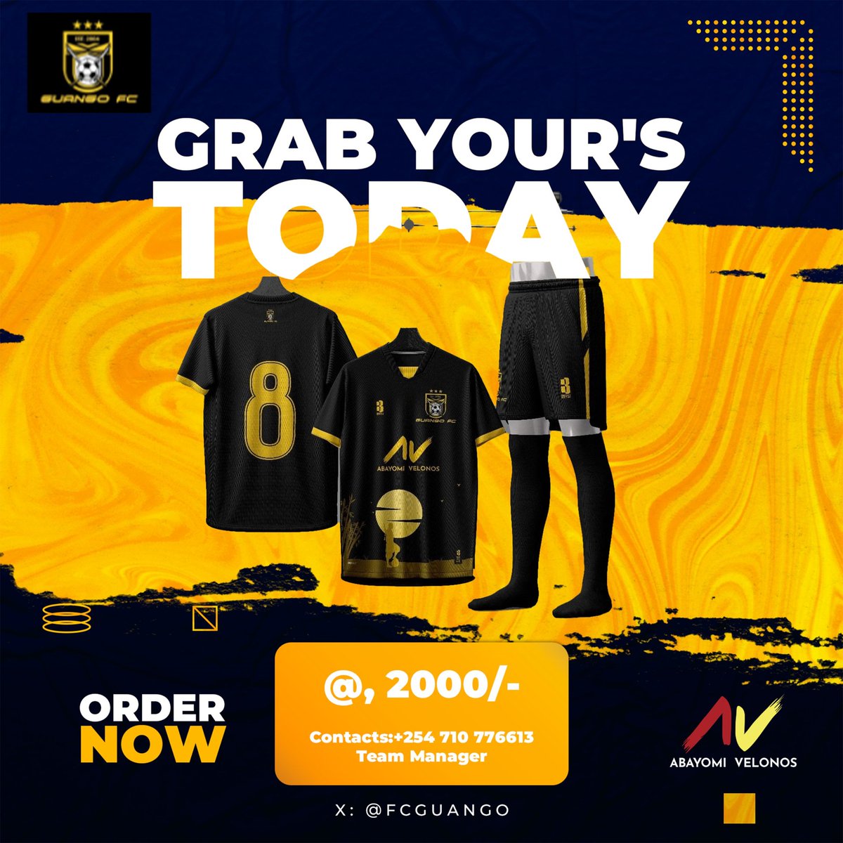 Grab the jersey, feel the game. DM to purchase <a href="/TeamVeloNos/">Abayomi VeloNos</a>
#WeMove #PushingLimitsGettingBetter
#AbayomiVeloNos 
#GuangoFc