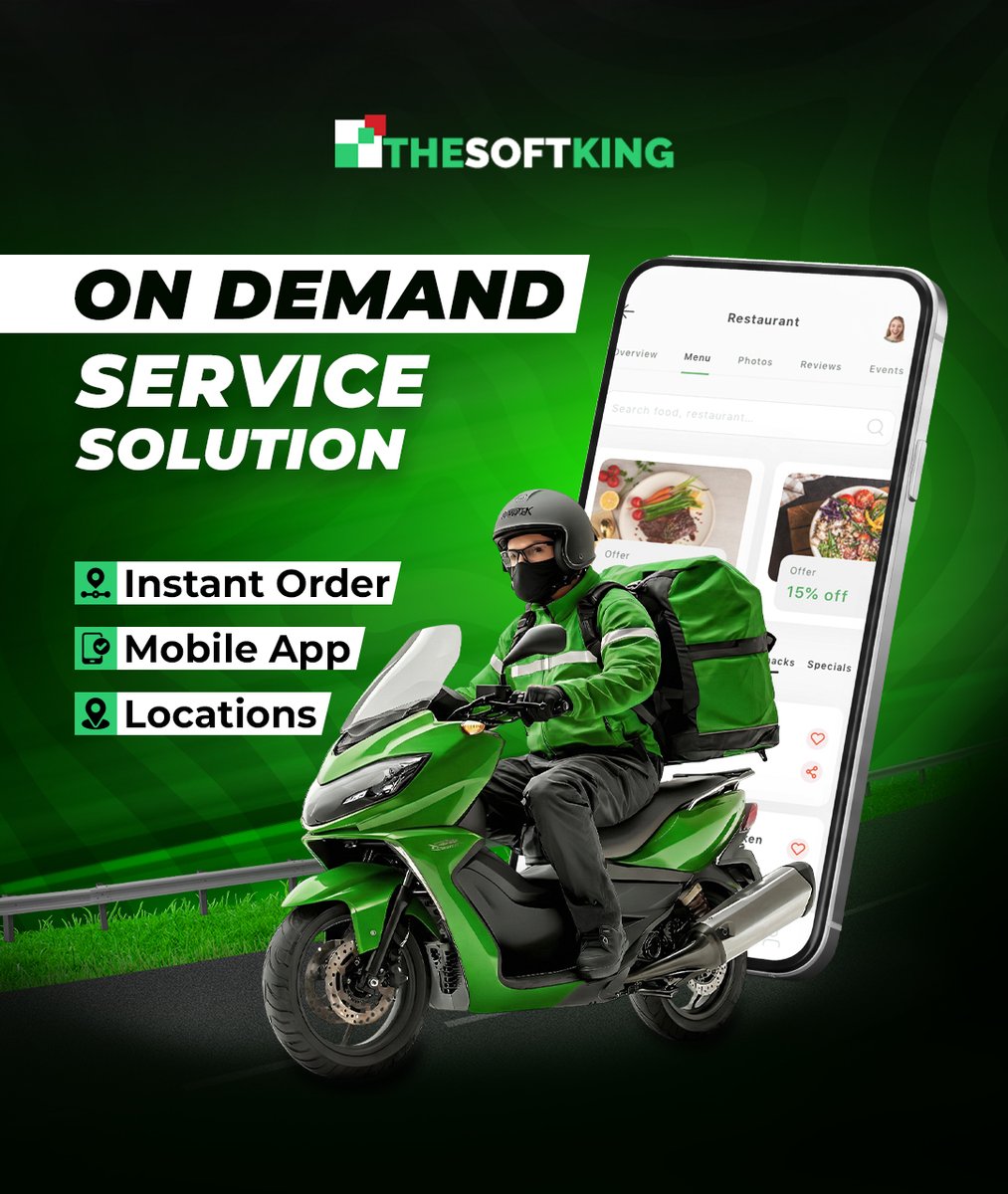 Fast, smart, and scalable.
Our On-Demand Service Solution powers instant orders and real-time delivery. To know more, please visit: thesoftking.com
#thesoftking #ondemand #deliverytech #digitalsolutions