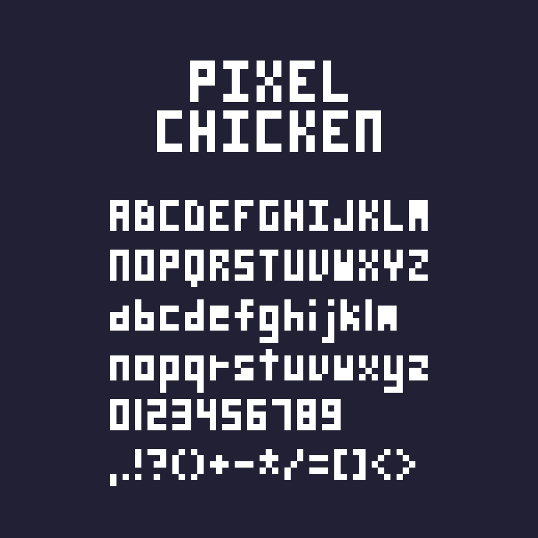 DessertSeed's tweet photo. ピクセルフォント「PixelChicken」「PixelCube」を無料化しました

▼PixelChicken
https://t.co/bZR8bNsPeL

▼PixelCube（CubeとUubeの2種）
https://t.co/UOLPQV9410 https://t.co/9iS2EV3oUH