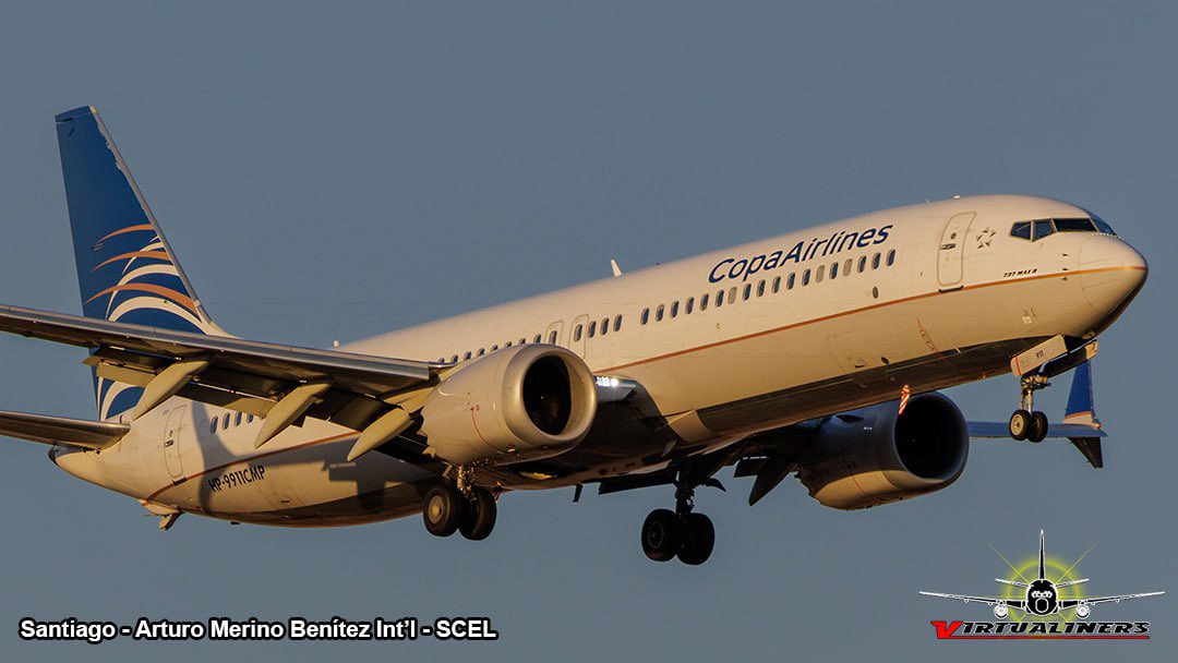 Virtualiners's tweet image. Boeing 737-9 MAX, HP-9911CMP operado por Copa Airlines en final corto a pista 17L al atardecer.

Santiago/Arturo Merino Benítez [#SCL/#SCEL] 🇨🇱

#AvGeek  #virtualiners #spotting #aviationlovers #aviationgeek #aviationphotography #planespotting #Boeing #B737 #copaair