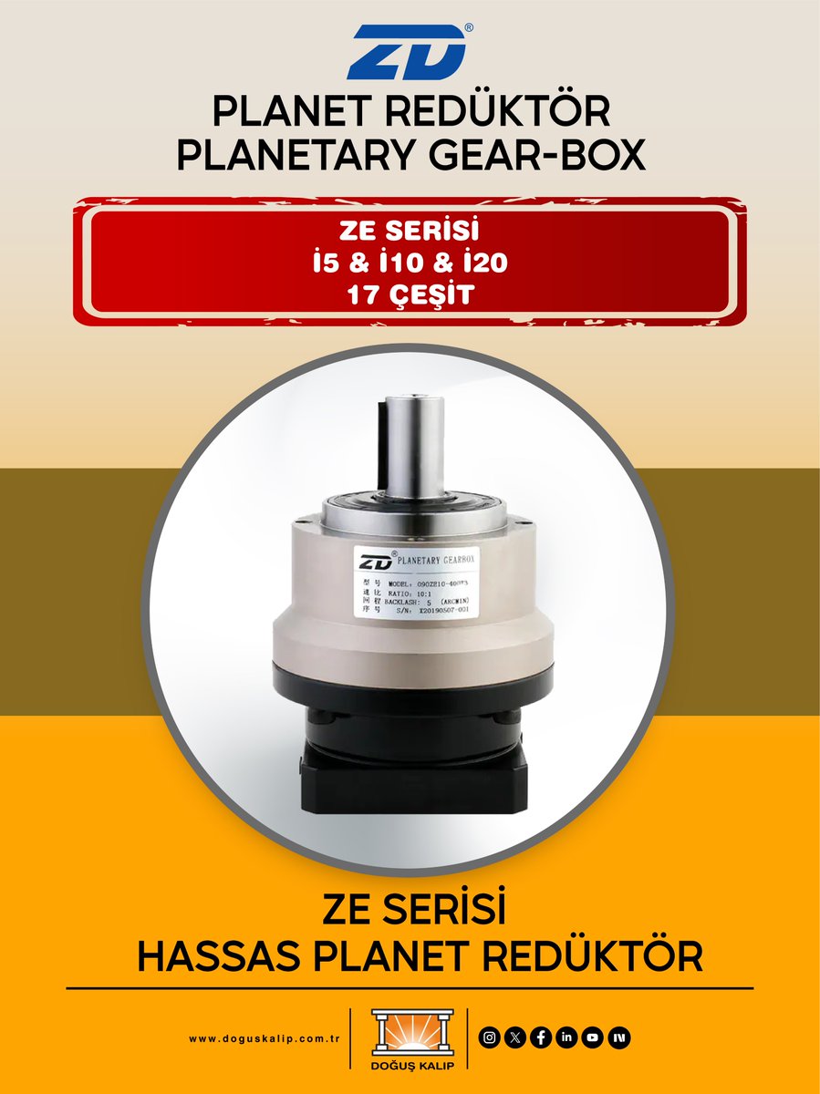 Endüstriyel sistemlerin vazgeçilmezi yüksek hassasiyetli planet redüktörler artık Doğuş Kalıp güvencesiyle!  

Projenizin ihtiyaçlarına en uygun modeli seçmek için bizimle iletişime geçin! 📩 
👉doguskalip.com.tr