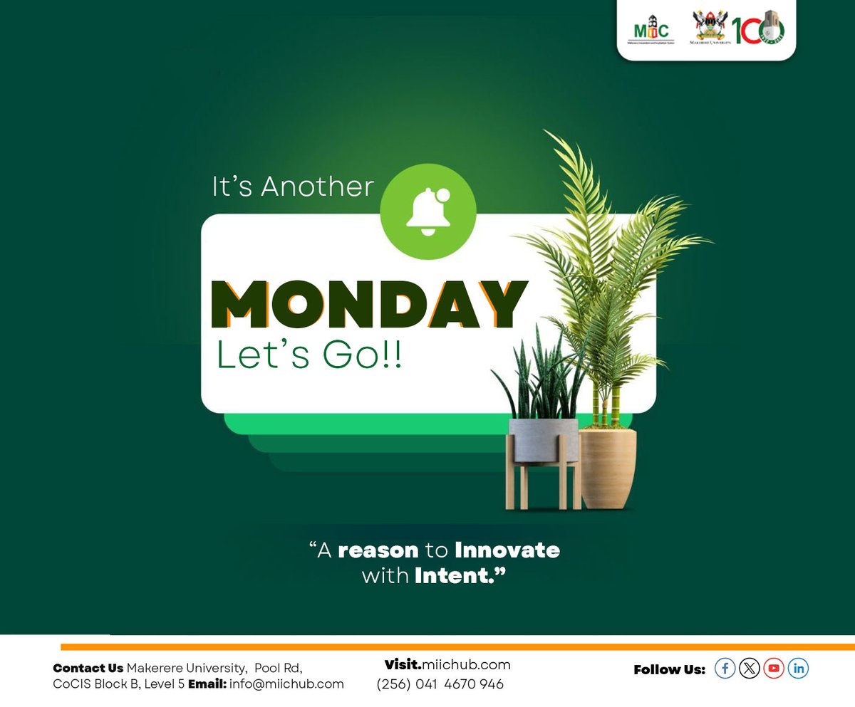 miic_ug's tweet image. #HappyNewWeek ✨

A fresh week means fresh ideas, bold experiments and new chances to build something that matters.

May this week bring clarity to your vision, courage to try and progress even in the smallest steps.

#InnovateWithUs