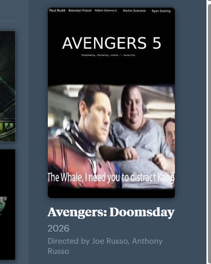 ItsNoticx's tweet photo. Why is this an option for a poster on Letterboxd for Avengers Doomsday.. https://t.co/6P7nfuBp3w