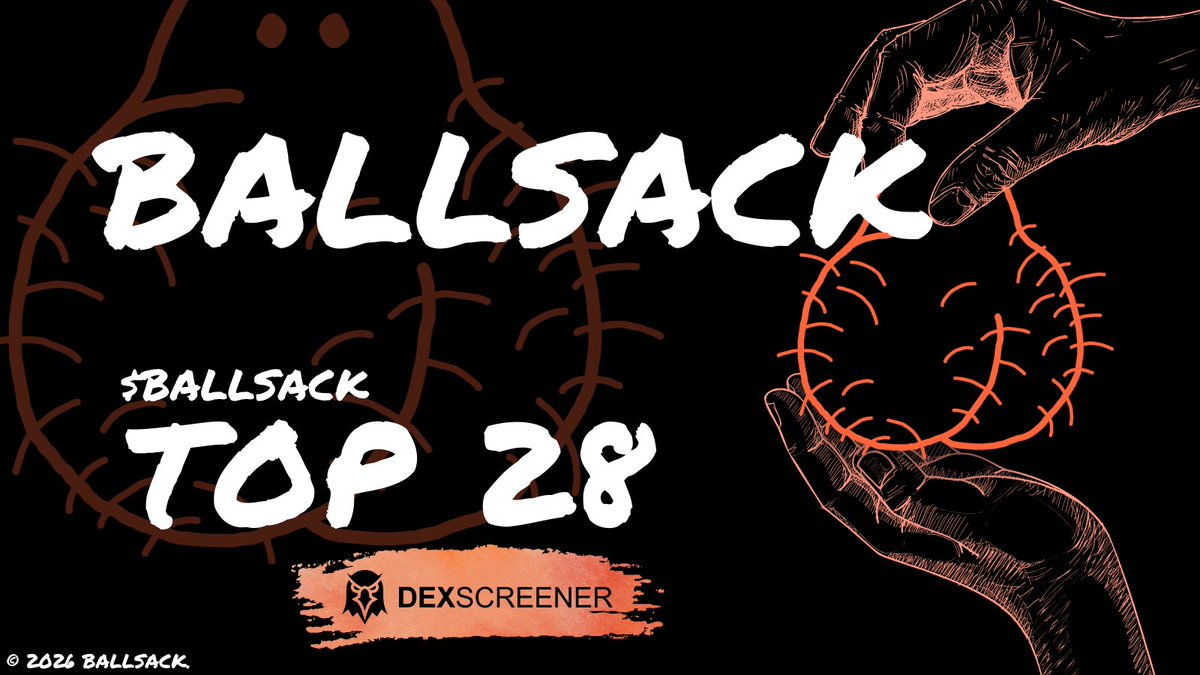ballsack_site's tweet photo. $Ballsack is breaking boundaries. Top 28 on Dexscreener and eyes on the prize 🏆
https://t.co/BaR5cGT0vG https://t.co/fQWdneU4L2