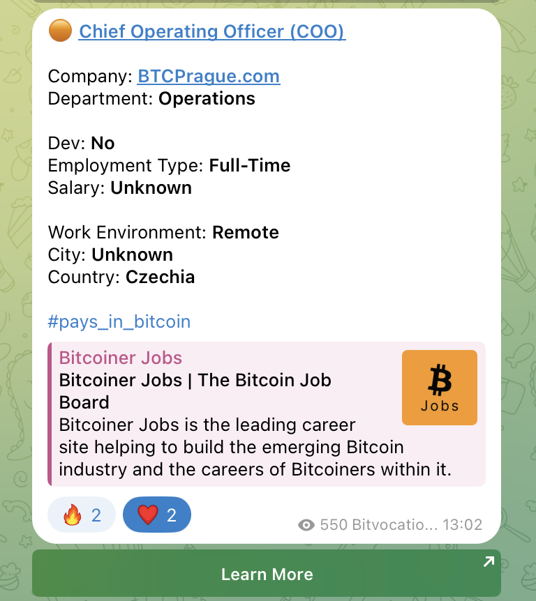 bitvocation's tweet photo. These two jobs by @BTCPrague and @bitcoinwell received the highest number of clicks in our #Bitcoin job feed last year.
Stay tuned for #Bitvocation's upcoming Annual Bitcoin Job Market Report for 2025!
https://t.co/TO5Qbin93y
#bitcoinjobs #hiring #annualreport https://t.co/4tD16WW2wY