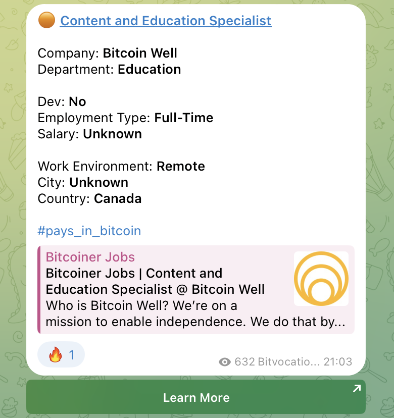 bitvocation's tweet photo. These two jobs by @BTCPrague and @bitcoinwell received the highest number of clicks in our #Bitcoin job feed last year.
Stay tuned for #Bitvocation's upcoming Annual Bitcoin Job Market Report for 2025!
https://t.co/TO5Qbin93y
#bitcoinjobs #hiring #annualreport https://t.co/4tD16WW2wY