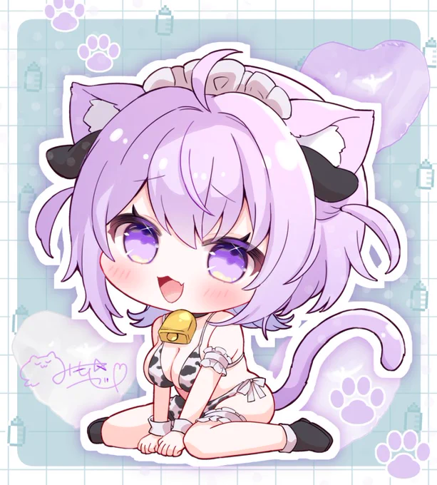 牛びきにねこさん!もちもちSD… 今回アクリルチャームにしてました〜!