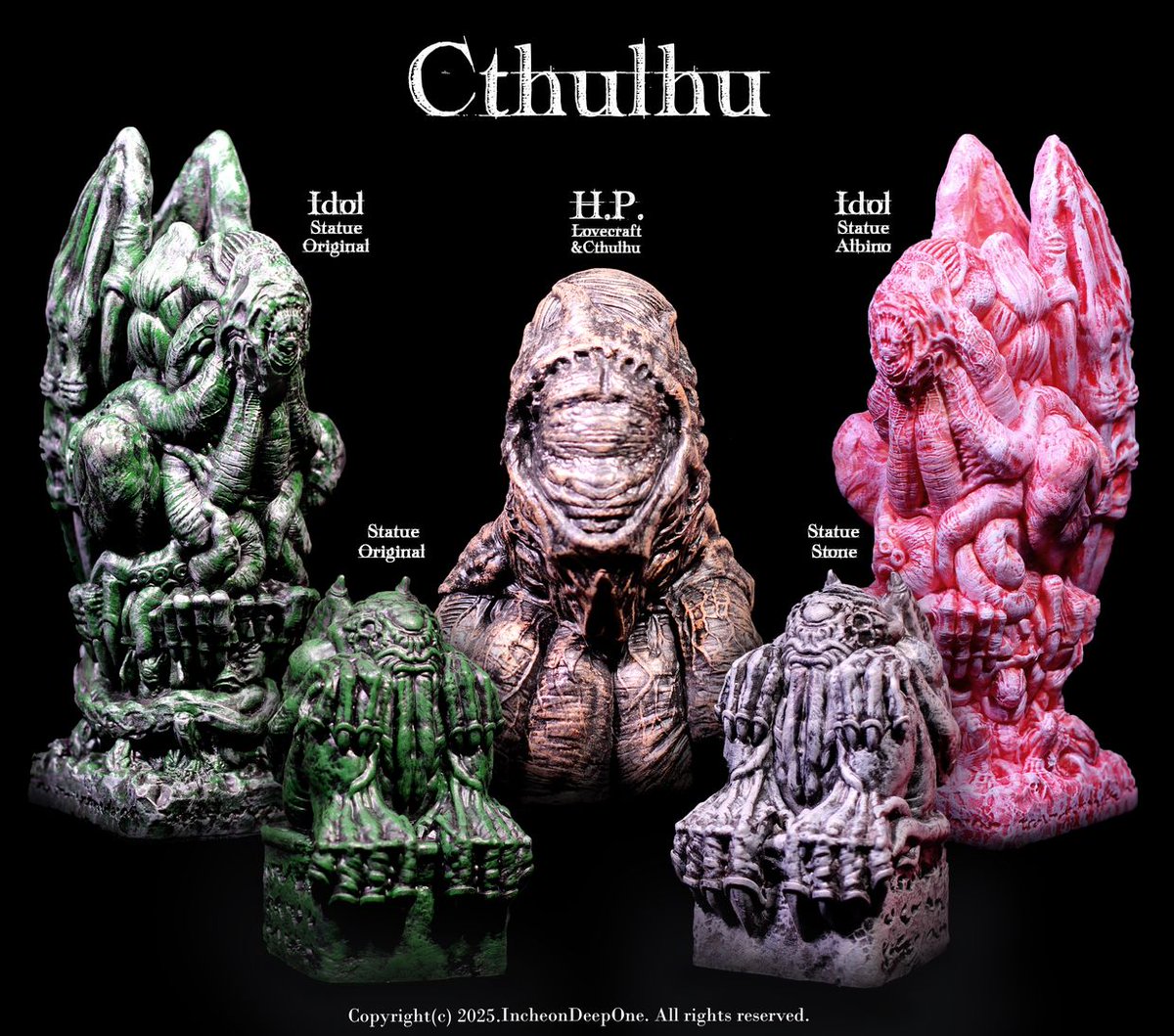 IncheonDeepOne's tweet image. 이번 주 유니버스 마켓에서 현재 펀딩 중인 크툴루 피규어 시리즈를 만나보실 수 있습니다✨️