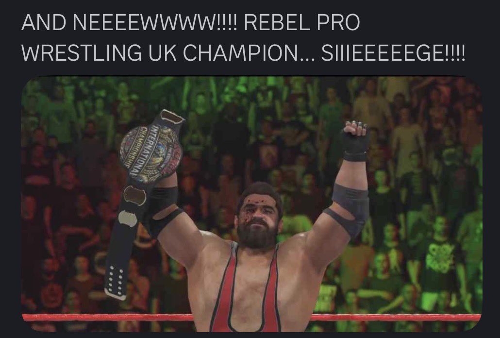 ACWAPEX's tweet image. Well done to Siege on becoming the RPW UK Champion 🇬🇧 #RPW #caw #cawwrestling #efed #wwe2k25 #universemode #cawmmunity