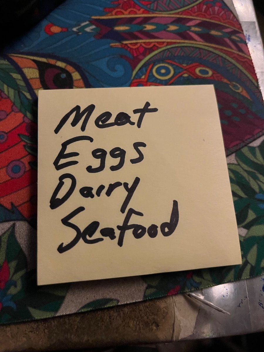 If you forgot your grocery list, you can borrow mine. 

Or just remember MEDS.