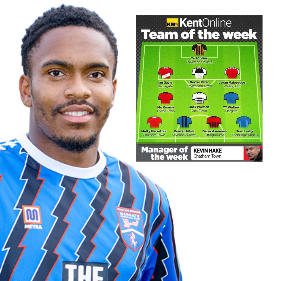 Congratulations to TT Walters who has been voted in this weeks <a href="/KentOnlineSport/">KentOnline Sport</a> Team of the week 💙

TT scored a stunning third goal for the ‘Gate in Saturdays 3-1 win at Hassocks 👏🏻👏🏻

Well done TT