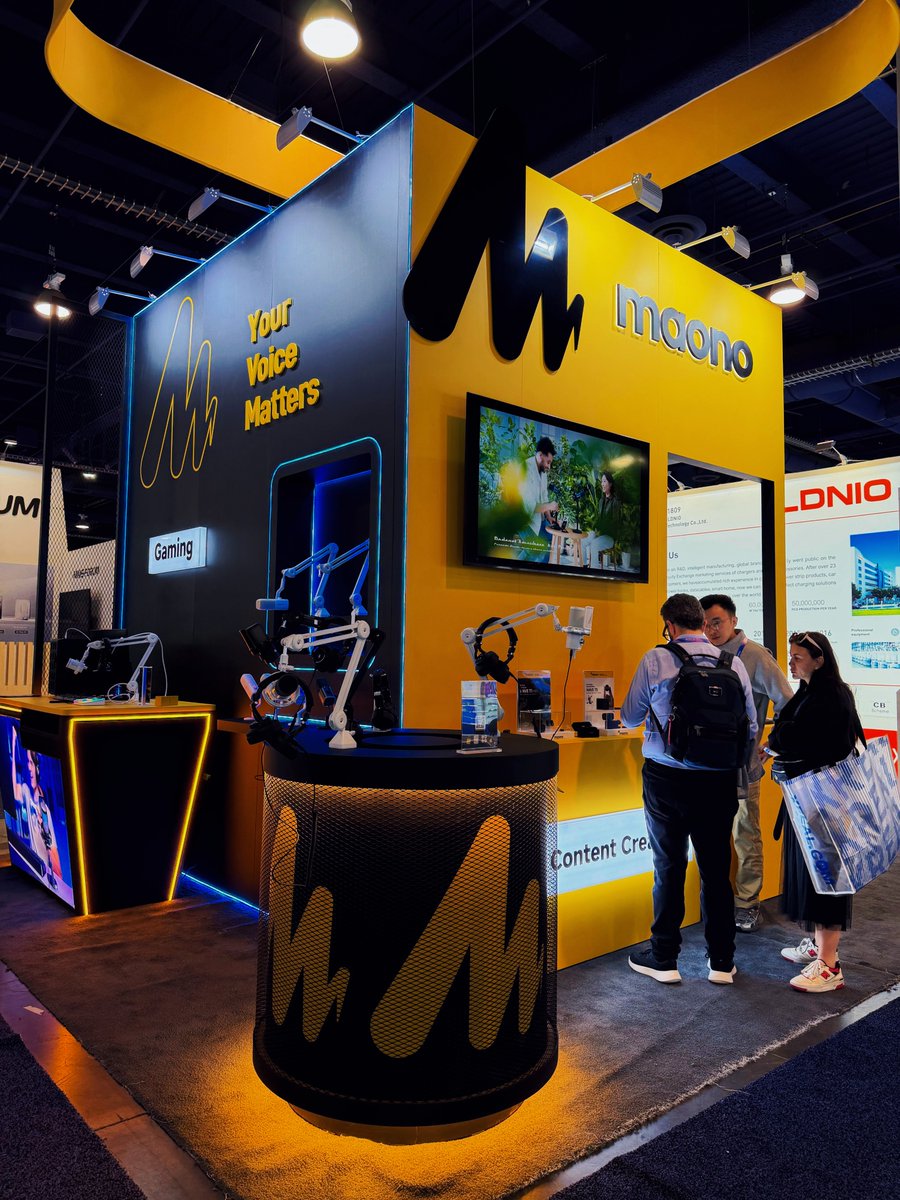 Maono_Global's tweet photo. CES 2026 has officially come to a close! 🎉

What an incredible few days, filled with precious memories and genuine conversations with creators.
From sharing creative insights to experiencing the magic of Maono microphones together, every moment was unforgettable.
Thank you to everyone who stopped by and joined us on this journey.

We can’t wait to connect again and create even more amazing audio experiences in the future! ✨

#maono #ces #ces2026 #contentcreator #maonomicrophone #wirelessmic
