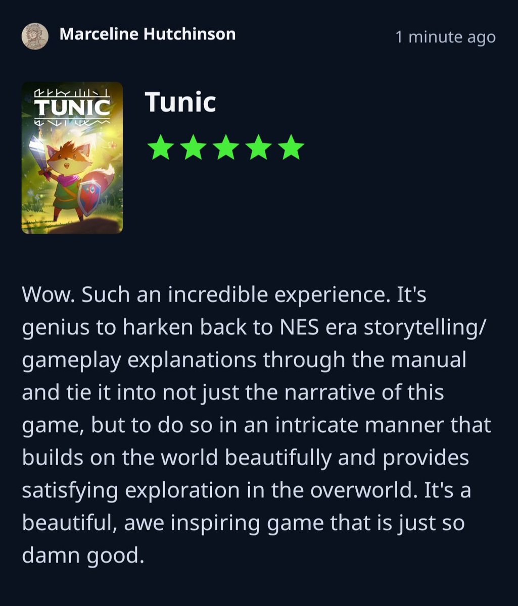 Wow. Tunic is one of the most brilliant games I've ever played. May be my favorite Zelda-esque experience to date.