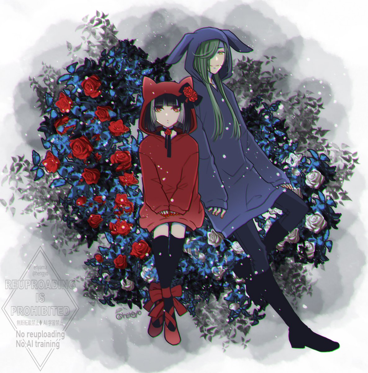 「京極ちゃんと青江くん」|eriyamaのイラスト