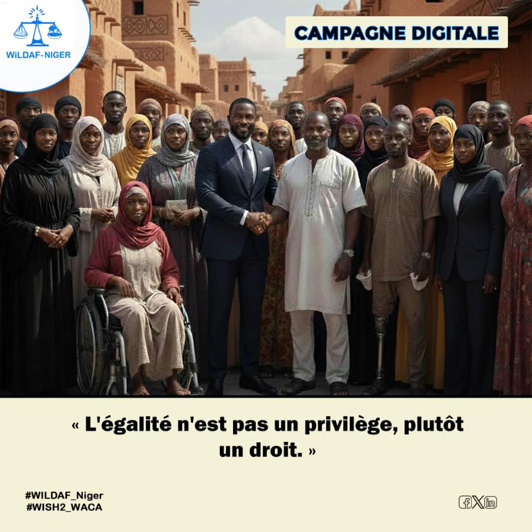 L’égalité n’est pas un privilège, plutôt un droit.
<a href="/WILDAFAO/">WiLDAF -Afrique de L'Ouest</a>
<a href="/wildaf_niger/">Wildaf Niger</a>
<a href="/IpasFrancophone/">Ipas Afrique Francophone</a>
<a href="/ong_raes/">ONG RAES</a>
<a href="/UNESCO_Dakar/">UNESCO Dakar 🏛️ #Education #Sciences #Culture</a>
<a href="/CentreOdas/">Centre ODAS</a>
<a href="/UNFPA/">UNFPA</a>
<a href="/Unicefniger/">UNICEF Niger</a>

#WISH2_WACA
#WILDAF_Niger